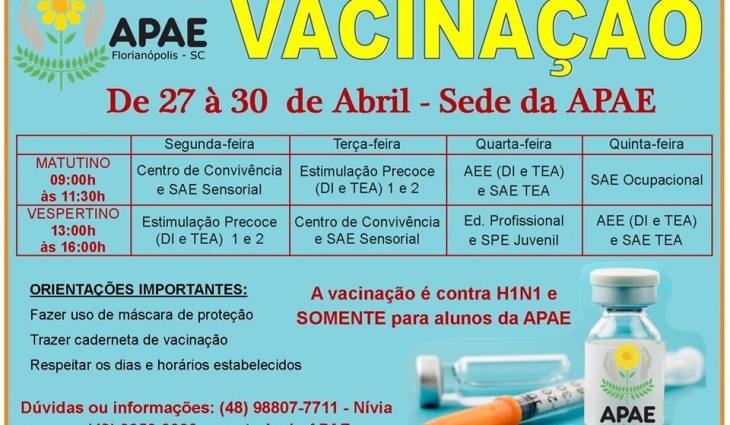 Vacinação para Alunos da APAE Florianópolis