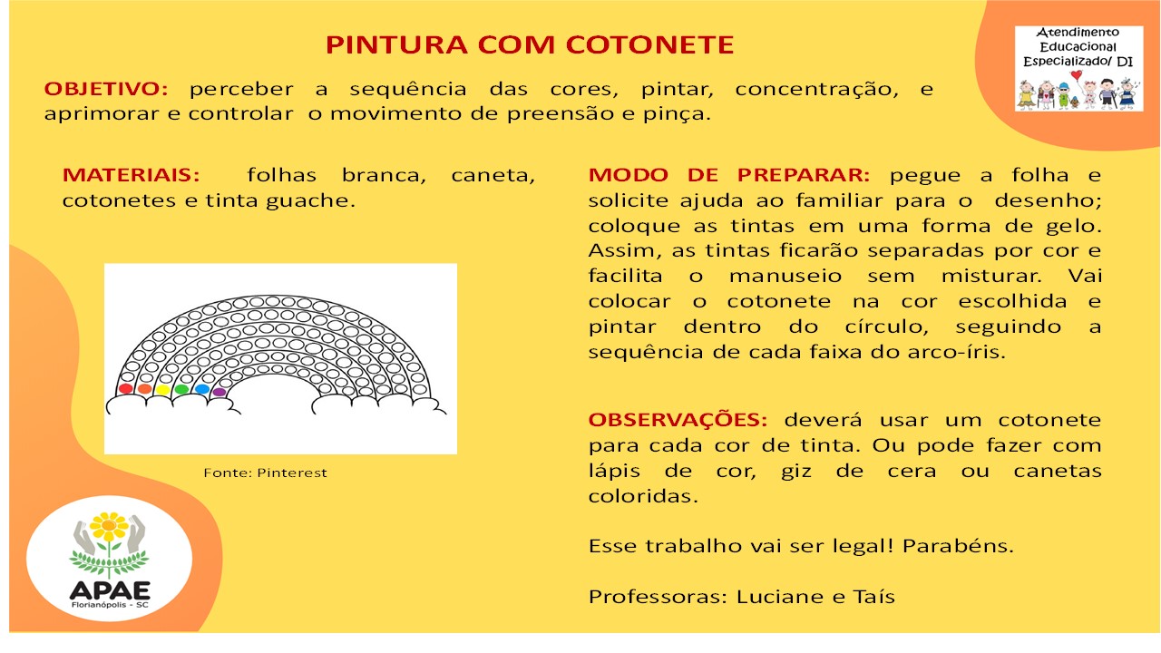 Atendimento Educacional Especializado - Pintura com Cotonete