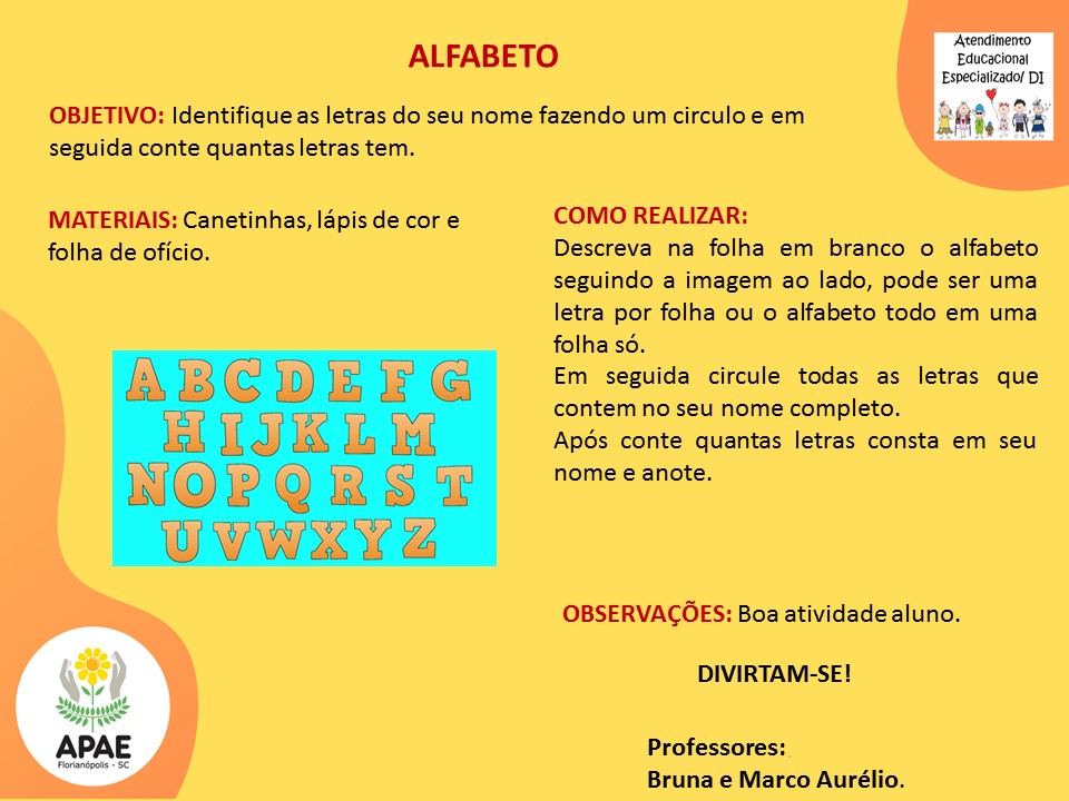 Atendimento Educacional Especializado - Alfabeto