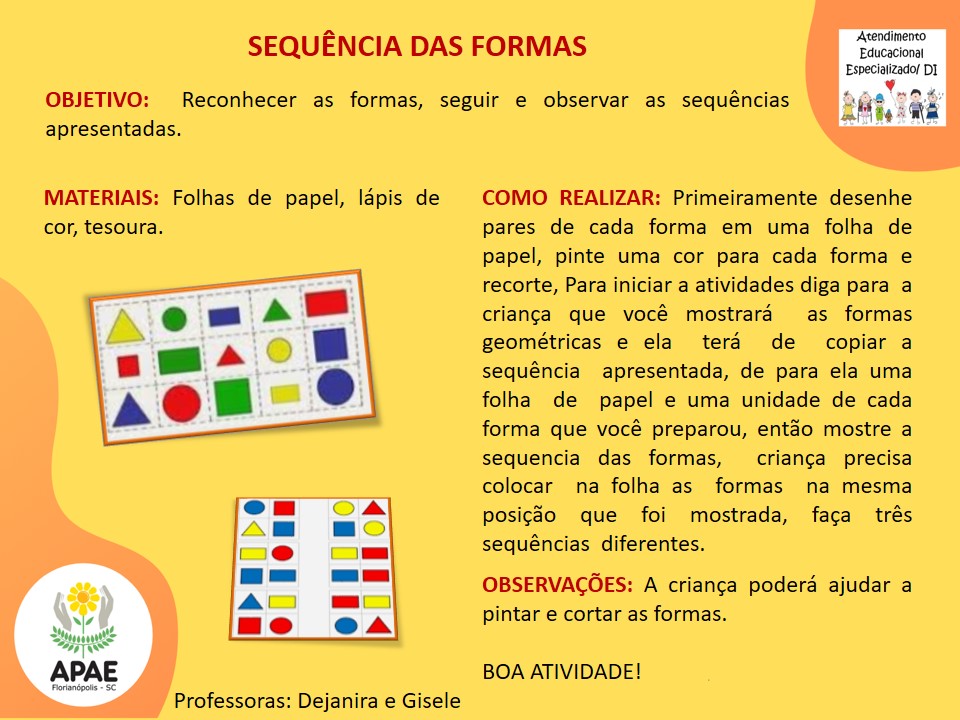 Sequência de Cores - Atendimento Educacional Especializado