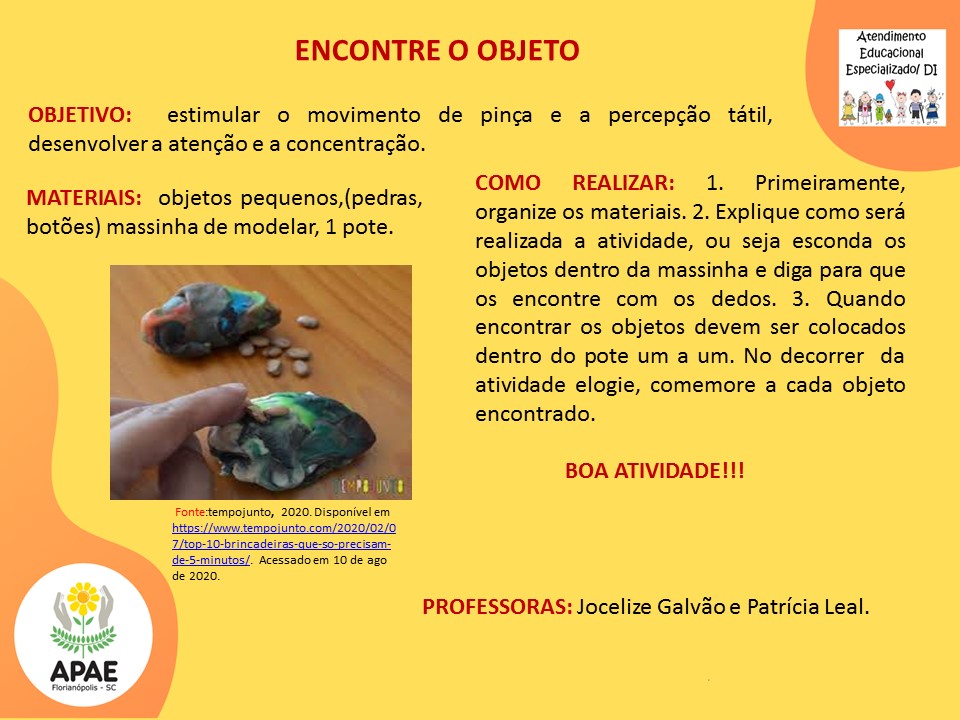 Serviço Pedagógico Específico - Encontre o Objeto