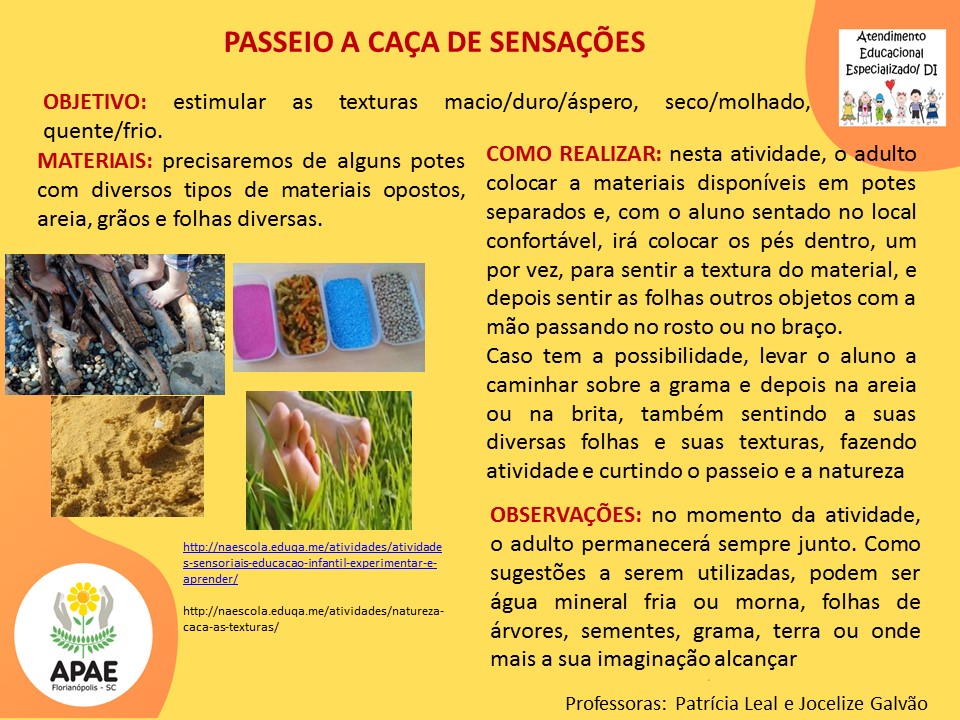 Serviço Pedagógico Específico - Passeio a Caça das Sensações