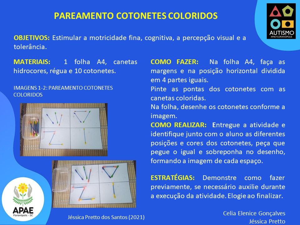 Pareamento cotonetes coloridos - SAE TEA