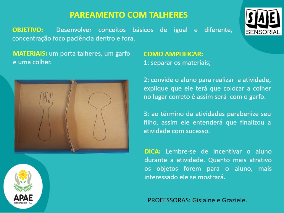 Pareamento com talheres - SAE Sensorial