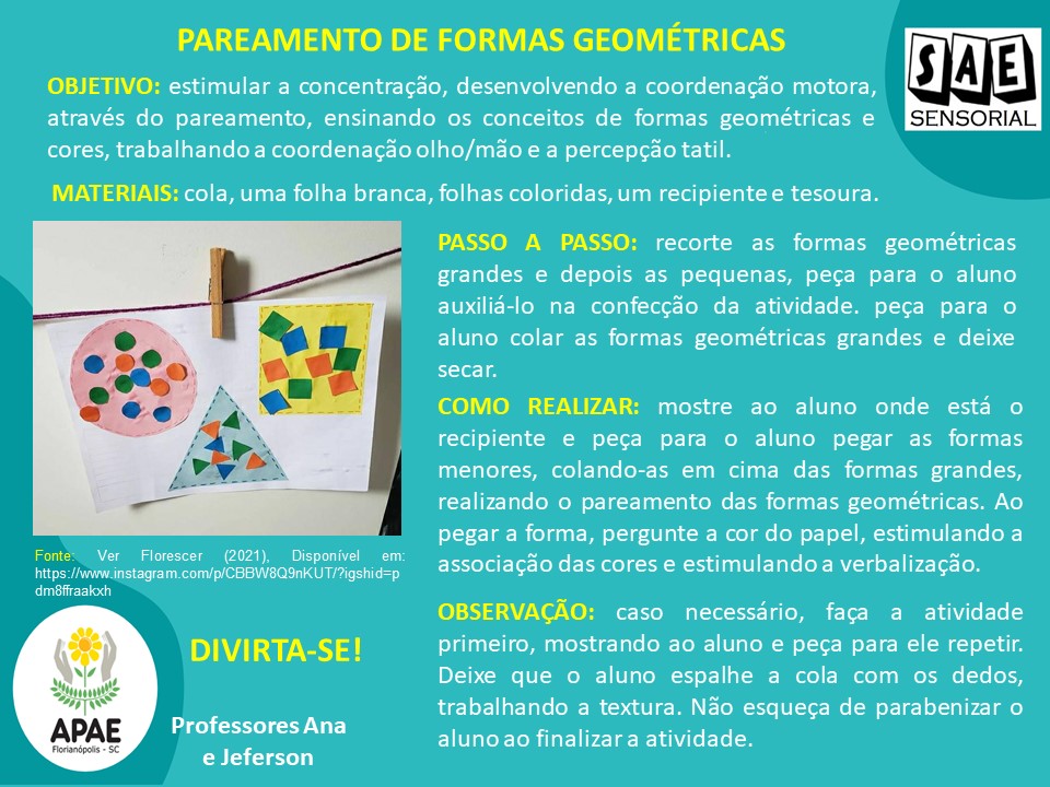 Formas geométricas - Sae Sensorial