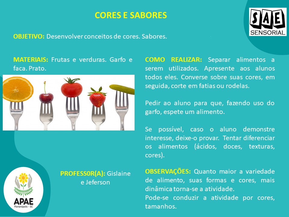 Cores e Sabores - Sae Sensorial